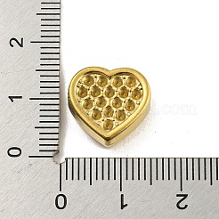 304ステンレススチールビーズラインストーンセッティング  ハート  ゴールドカラー  13.5x14x6.5mm  穴：1.2mm  1.6mmのラインストーンに適する&nbsp;LS-STAS-A091-06G