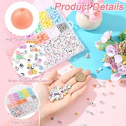 キットを作るDIYブレスレット  アクリル、CCBプラスチック、ABSプラスチックビーズを含む  クリスタル弾性ストレッチスレッド  ステンレス製のはさみ  ミックスカラー  6x5mm  穴：1.8mm&nbsp;DIY-YW0017-58