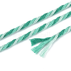 50mのポリエステル編みコード  ペットプラスチック  ジュエリー作りのための  ラウンド  ライトシーグリーン  2mm  約54.68ヤード（50m）/ロール&nbsp;OCOR-T017-02H