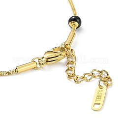 イオンプレーティング（IP）304ステンレススチール製スネークチェーンブレスレット（女性用）  エナメルロンデルビーズ付き  ゴールドカラー  カラフル  7-1/8インチ（18.2cm）&nbsp;BJEW-K254-19G-01