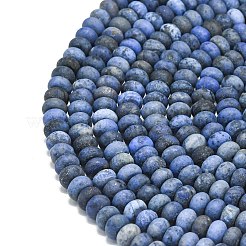 天然デュモージェライトビーズ連売り  艶消し  ロンデル  6x4mm  穴：1mm  約93~96個/連  14.57''~14.76''（37~37.5センチメートル）&nbsp;G-P575-A03-6x4mm