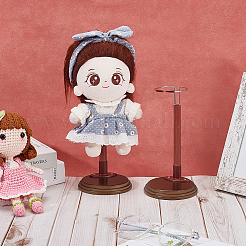 松材の人形スタンド2個  フラットラウンド  ココナッツブラウン  10.5x17cm&nbsp;ODIS-GA0001-81