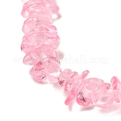透明ガラスビーズ連売り  天然石風  ナゲット  ピンク  2.5~4x3~12x2~4mm  穴：0.5mm  30.71''（78センチメートル）&nbsp;GLAA-P060-01C-17