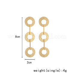 鉄ダングルのスタッドのピアス  フラットラウンド  ゴールドカラー  80x20mm&nbsp;WGF3190-01