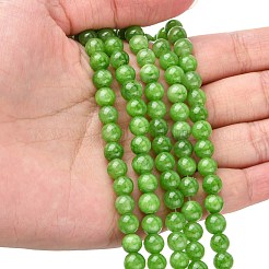 天然石馬山ジェイドラウンドビーズ連売り  染め  薄緑  6mm  穴：1mm  約69個/連  15.7インチ&nbsp;X-G-D263-6mm-XS17