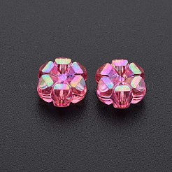 透明なアクリルビーズ  ABカラーメッキ  花  カメリア  10x5mm  穴：1.8mm  約1650個/500g&nbsp;MACR-S373-06-C08