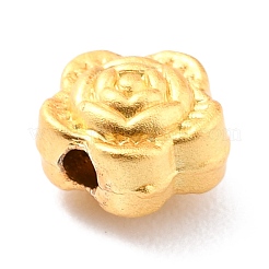 めっき合金ビーズラック  カドミウムフリー＆鉛フリー  長持ちメッキ  花  マットゴールドカラー  6.5x7mm  穴：1.4mm&nbsp;PALLOY-Z013-36MG-RS