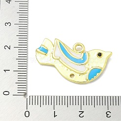 本物の 18k 金メッキ真鍮エナメル ロビン バード ペンダント  ラックメッキ鳥チャーム  鉛フリー＆カドミウムフリー  ミックスカラー  16x29x3.8mm  穴：2.4mm&nbsp;KK-L224-060G