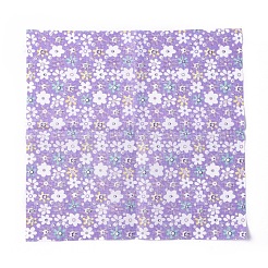 プリントコットン生地  パッチワーク用  パッチワークにティッシュを縫う  キルティング  花柄/水玉模様/タータンチェック/ストライプ柄  パープル  25x24cm  7枚/セット。&nbsp;AJEW-WH0021-62A