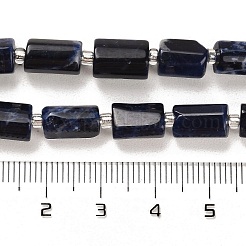 天然石ソーダライトビーズ連売り  シードビーズで  ファセット列  9~11x6~7.5x6~7.5mm  穴：1.2mm  約30個/連  15.16~15.55インチ（38.5~39.5cm）&nbsp;G-G068-A04-01