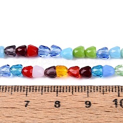 ミックススタイルのガラスビーズ連売り  鐘  多面カット  ミックスカラー  3.5~4x4mm  穴：0.9~1mm  約100~102個/連  15.35~15.55インチ（39~39.5cm）&nbsp;EGLA-N022-06A-A01