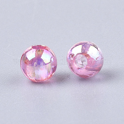 透明プラスチックビーズ  ABカラーメッキ  ラウンド  ミックスカラー  14mm  穴：2.5mm  200個/ 500g&nbsp;OACR-S026-14mm-M
