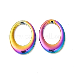 イオンプレーティング（IP）304ステンレス鋼リンクリング  オーバル  虹色  26.5x19.5x2.7mm  内径：17x13mm&nbsp;STAS-L268-040MC