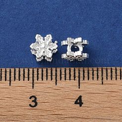 真鍮ビーズ  カドミウムフリー＆ニッケルフリー＆鉛フリー  スノーフレーク  925銀メッキ  5.5x4.5mm  穴：1.6mm&nbsp;KK-P256-05S