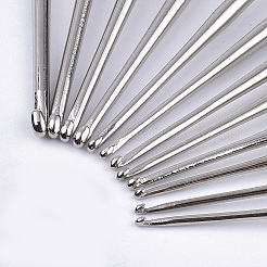 アルミかぎ針編みのフック針  鉄のかぎ針編みの針  ミックスカラー  18x13.3x2cm  22個/セット&nbsp;TOOL-S011-04