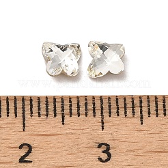 ガラスラインストーンカボション  ポイントバック＆バックメッキ  多面カット  蝶  クリスタル  5x5x2.5mm&nbsp;RGLA-P037-01A-001