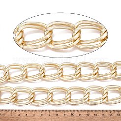 アルミダブルカーブチェーン  溶接されていない  ゴールドカラー  31.5x21.5x3mm&nbsp;CHA-Q001-02G