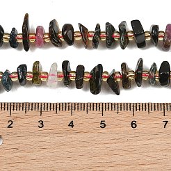 天然のマルチカラートルマリンビーズ連売り  ナゲット  7.5~13x6~13x2~5mm  穴：0.9mm  約68~86個/連  15.35~15.75''（39~40センチメートル）&nbsp;GG-CBA3A44-B13-01