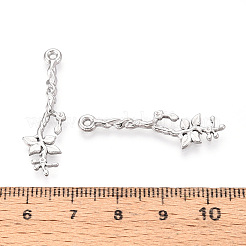 304ステンレス鋼の枝と葉のペンダント  変色しない  ステンレス鋼色  33.5x9x1.5mm  穴：1.4mm&nbsp;STAS-T067-45P