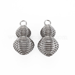 変色しない304ステンレススチールペンダント  ヒョウタン  ステンレス鋼色  31x17mm  穴：4mm&nbsp;LS-STAS-N095-065A