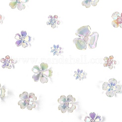 アクリルビーズキャップ70個  花  ミックスカラー  9.5~21.5x9.5~22x2.8~7mm  穴：1.2~1.8mm&nbsp;OACR-FS0002-40