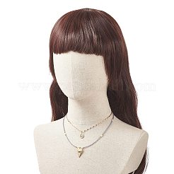 女性のためのナザールボンジュウ & クロス ペンダント ネックレス セット  天然養殖淡水パール＆シードビーズビーズネックレス  ゴールドカラー  15.75~19.29インチ（40~49cm）  2個/セット&nbsp;NJEW-JN04131