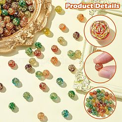不透明なアクリルビーズ  花  ミックスカラー  7.5x7.5mm  穴：2mm&nbsp;MACR-CJC0006-12