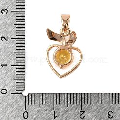 真鍮製マイクロパヴェキュービックジルコニアペンダント  イチゴのチャーム  長持ちメッキ  鉛フリー＆カドミウムフリー  ゴールド  19x14.5x4.5mm  穴：5x3mm&nbsp;KK-E795-27KCG-04