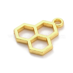合金ペンダント  中空ハニカムチャーム  ゴールドカラー  19x15.5x2mm  穴：2mm&nbsp;FIND-WH0155-018C