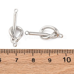 合金ノットコネクターチャーム  プラチナ  23x8x8.5mm  穴：1.5mm&nbsp;PALLOY-F315-02P