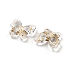 メッキアクリルビーズ  ゴールドライン入り  蝶  ゲインボロ  17.5x20.5x6mm  穴：1.8mm  457個/ 500g&nbsp;OACR-Q084-15A