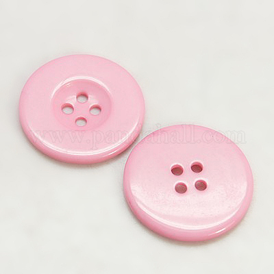 樹脂ボタン  染め  フラットラウンド  ピンク  25x3mm&nbsp;RESI-D033-25mm-05-1