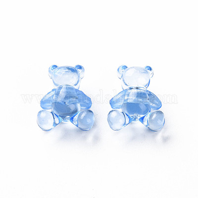 透明なアクリルビーズ  クマ  ミックスカラー  13.5x11.5x7.5mm  穴：2.5mm  約1085個/500g&nbsp;MACR-N013-006-1