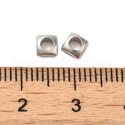 CCBプラスチックビーズ  正方形  プラチナ  4x4x2mm  穴：2.3mm&nbsp;CCB-H001-13P-1