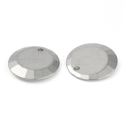 CCBプラスチックペンダント  フラットラウンド  プラチナ  18x3.5mm  穴：1.8mm&nbsp;CCB-G020-40B-P-1