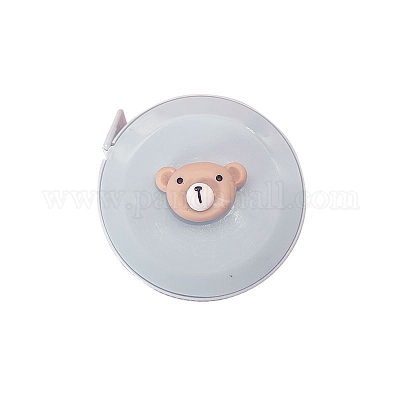 プラスチックの巻尺  フラットラウンド  クマ  ライトスチールブルー  4.9cm&nbsp;PW-WG1159F-03-1
