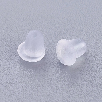 プラスチック製ピアスキャッチ  ピアスバックキャッチ  透明  5x4mm  穴：0.5mm&nbsp;KY-G006-04-F-1