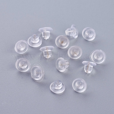 プラスチック製ピアスキャッチ  ピアスバックキャッチ  透明  5x7mm  穴：0.3mm&nbsp;KY-F010-01-1