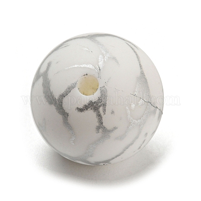 シリコンビーズ  ラウンド  ホワイト  15mm  穴：2mm&nbsp;SIL-E009-02C-1
