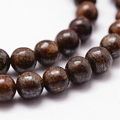 天然古銅ビーズ連売り  ラウンド  6mm  穴：1mm  約58~60個/連  14.9インチ〜15.1インチ&nbsp;G-D840-57-6mm-1