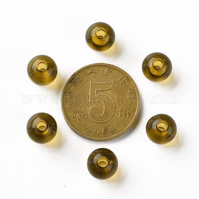 透明なアクリルビーズ  ラウンド  ゴールデンロッド  8x7mm  穴：2mm  約1745個/500g&nbsp;MACR-S370-A8mm-737-1