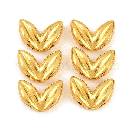 合金ビーズ  葉  ゴールドカラー  6x8.5x3mm  穴：1.2mm&nbsp;FIND-H063-02B-G-1
