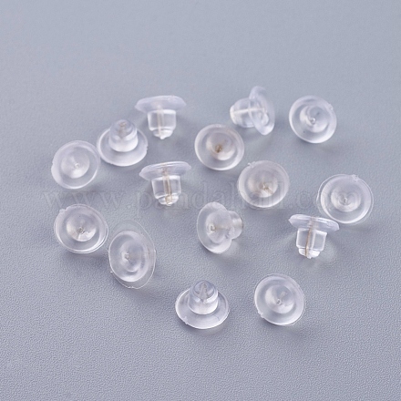 プラスチック製ピアスキャッチ  ピアスバックキャッチ  透明  5x7mm  穴：0.3mm&nbsp;KY-F010-01-1