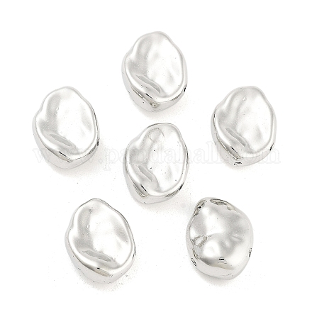 CCBプラスチックビーズ  ナゲット  プラチナ  15x11x5.5mm  穴：1.4mm  約820個/500g&nbsp;CCB-S164-45P-1