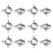 Rack Plating Brass Spring Ring Clasps, Real Platinum Plated, 15x5mm, Hole: 2mm