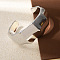 Sculptural Plastic Cuff Bangles for Women, Platinum, Inner Diameter: 2.56 inch(6.5cm)