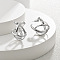 Brass Stud Earrings, Round, Platinum, 27x21.5mm