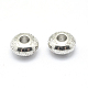 ロンデル真鍮製ビーズ  銀色のメッキ  4x2mm  穴：1mm&nbsp;KK-L112A-01S-2