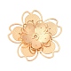 真鍮製ビーズキャップ  花  ゴールドカラー  24.5x24.5x3mm  穴：1mm&nbsp;KK-C167-03D-G-1