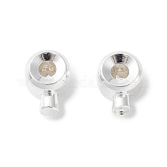 真鍮製つぶし玉カシメ玉  長持ちメッキ  コラム  銀  4.5x3.5x2.5mm  穴：0.9mm